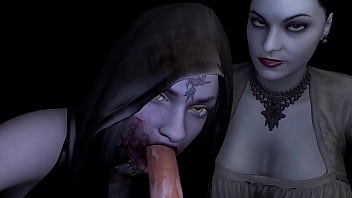 Lady Dimitrascu Double Blowjob: Resident Evil Porn Parody free video